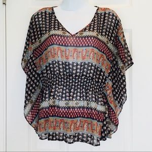 XXI Multicolor Batwing Blouse Top, size SP